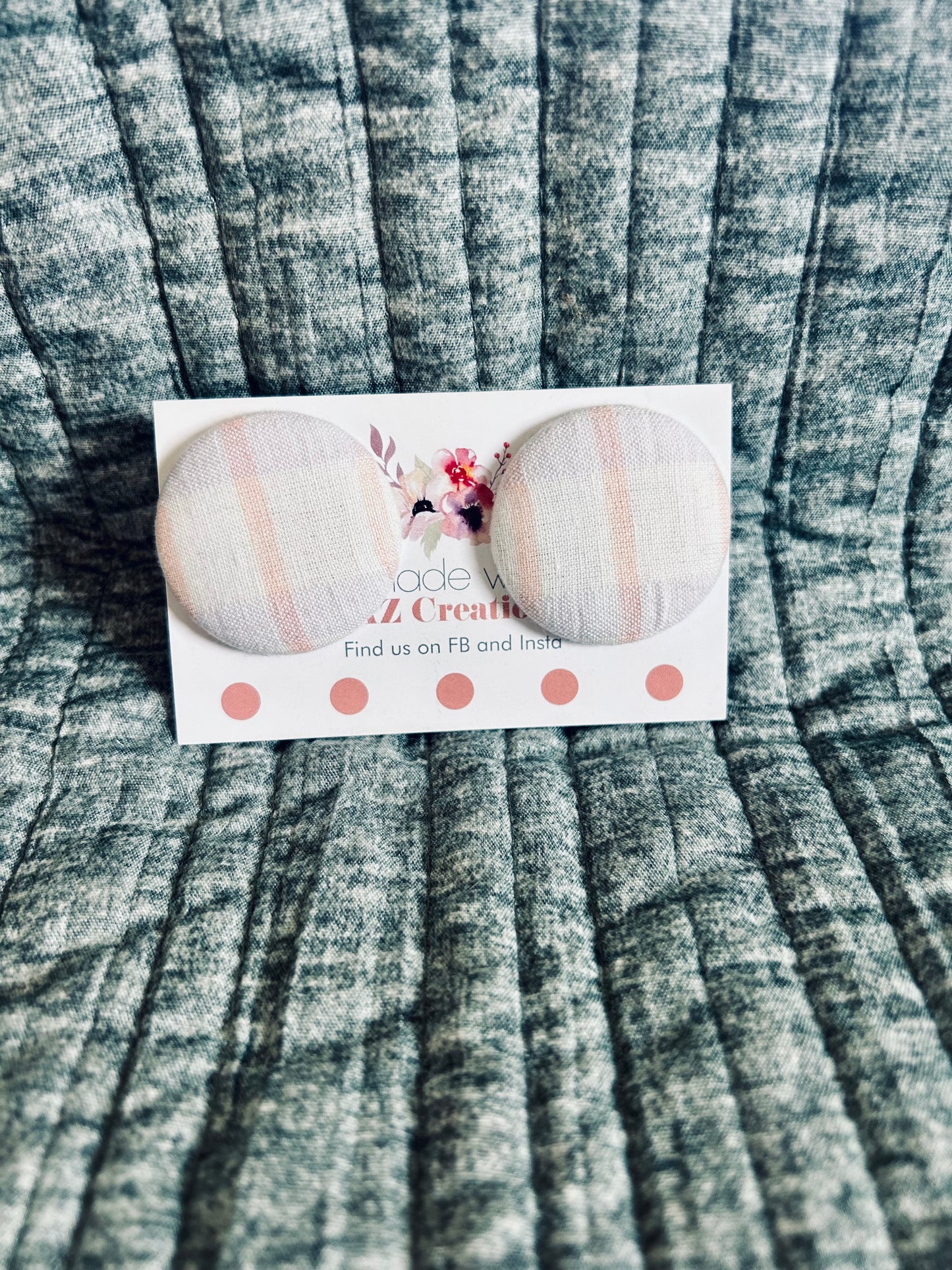 38mm Fabric Button Studs