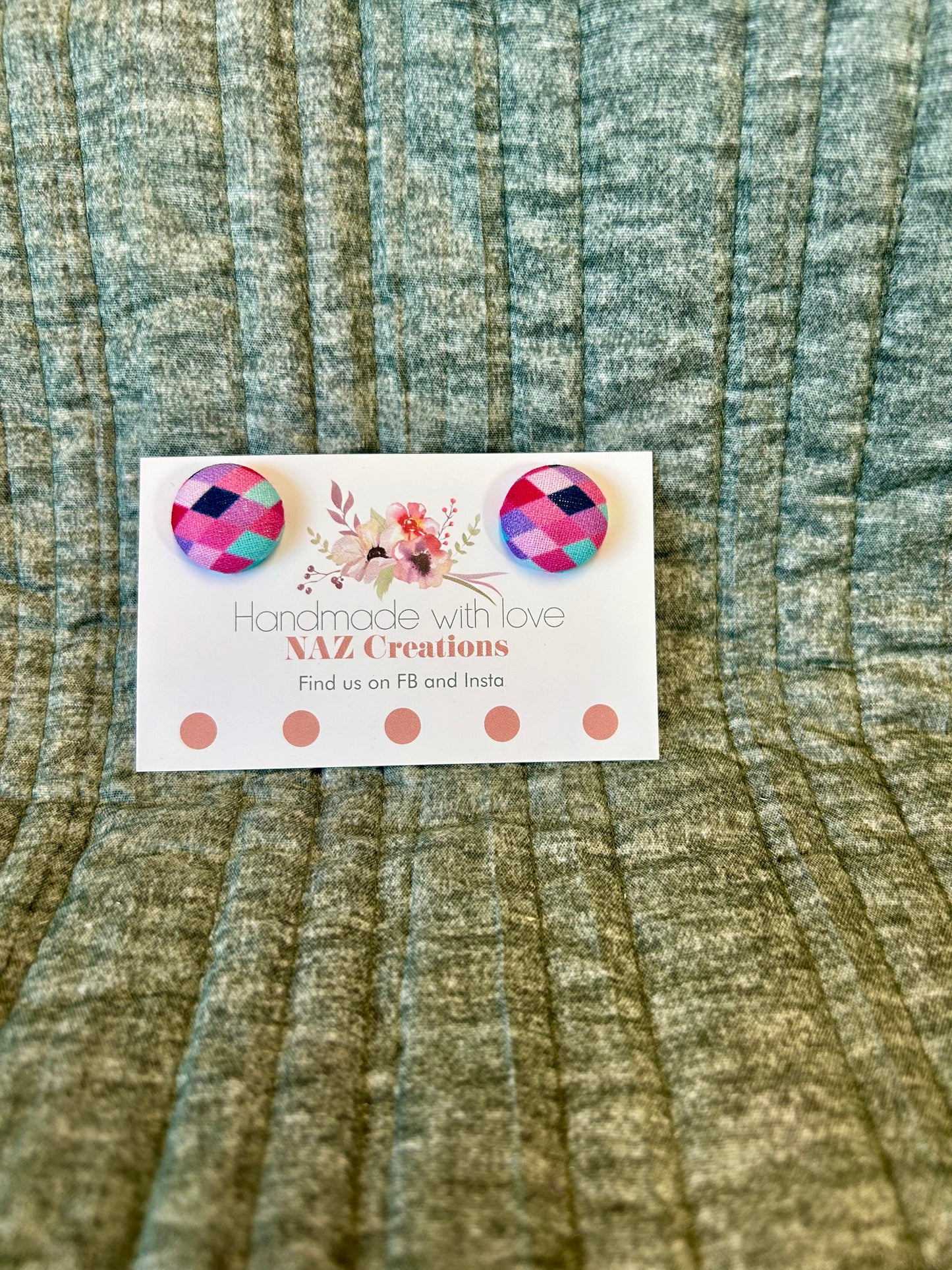 19mm Fabric Button Studs
