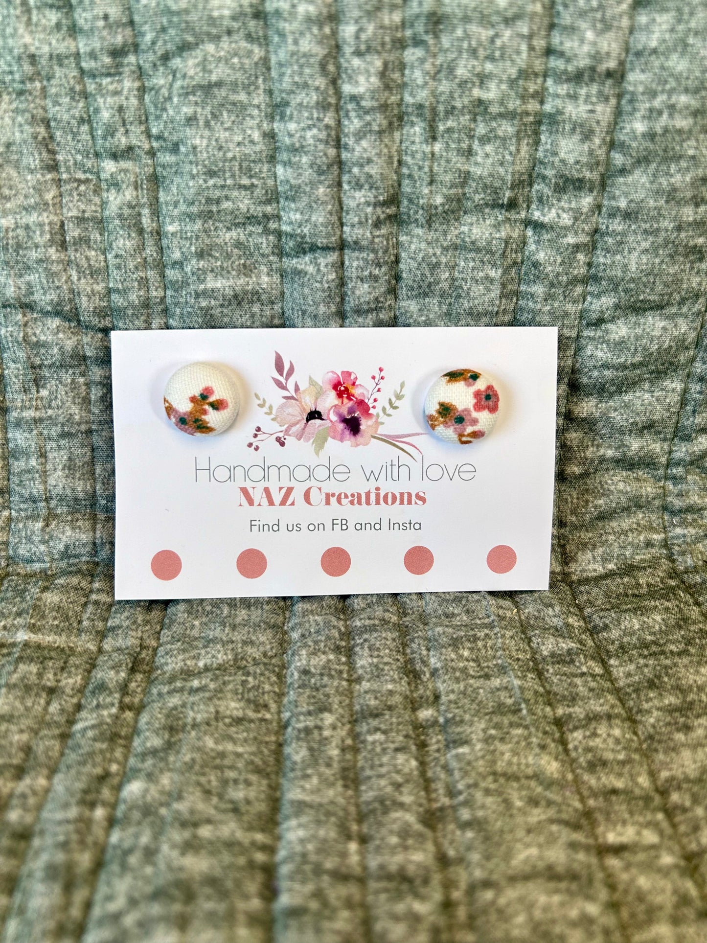 15mm Fabric Button Studs