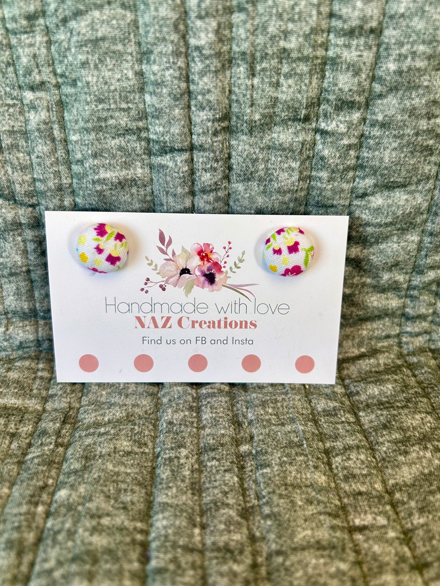 15mm Fabric Button Studs