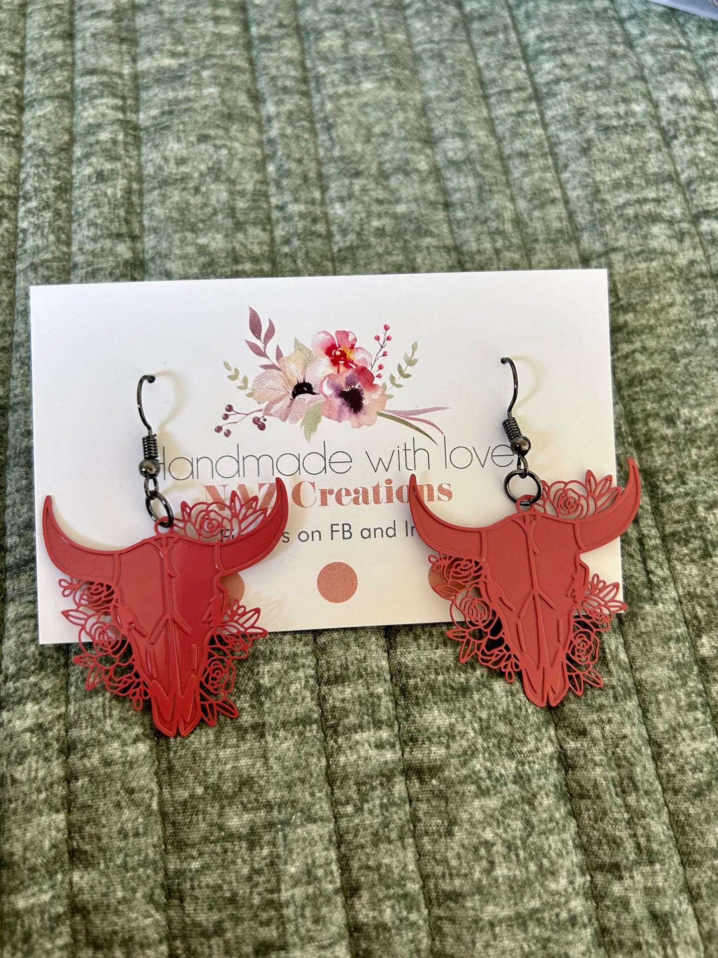 Boho Cow Filigree Earrings