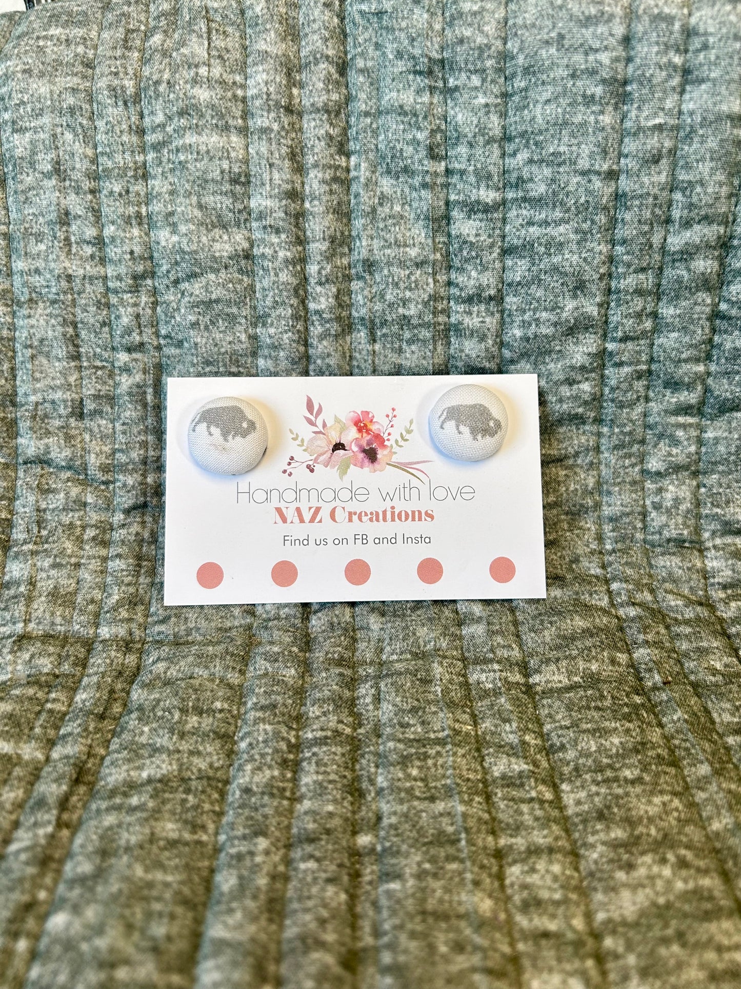 19mm Fabric Button Studs