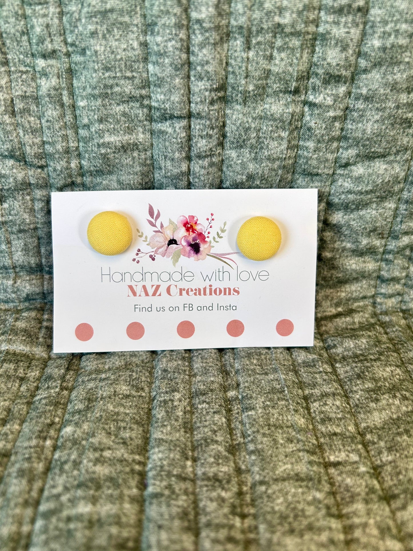15mm Fabric Button Studs