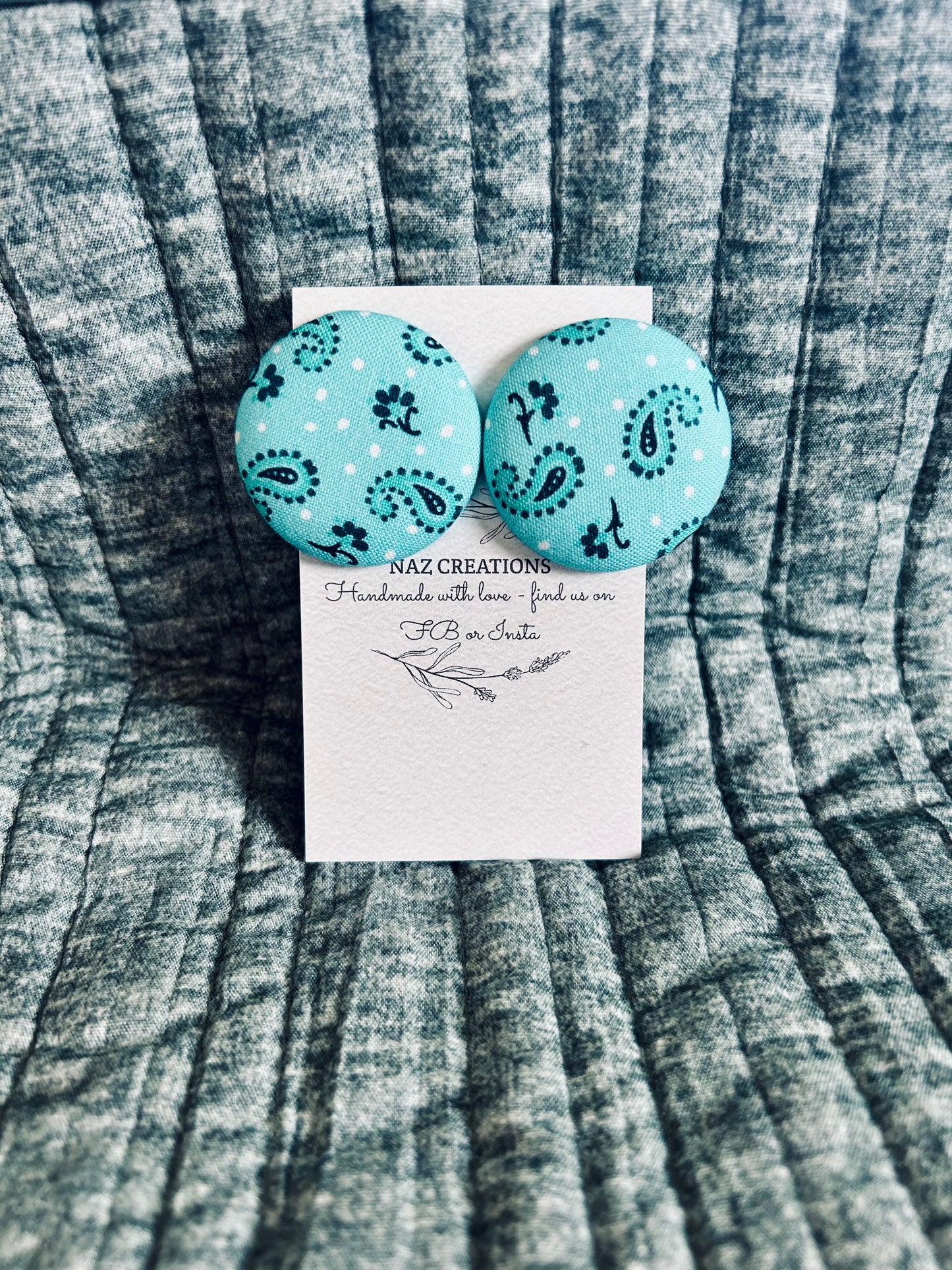 38mm Fabric Button Studs