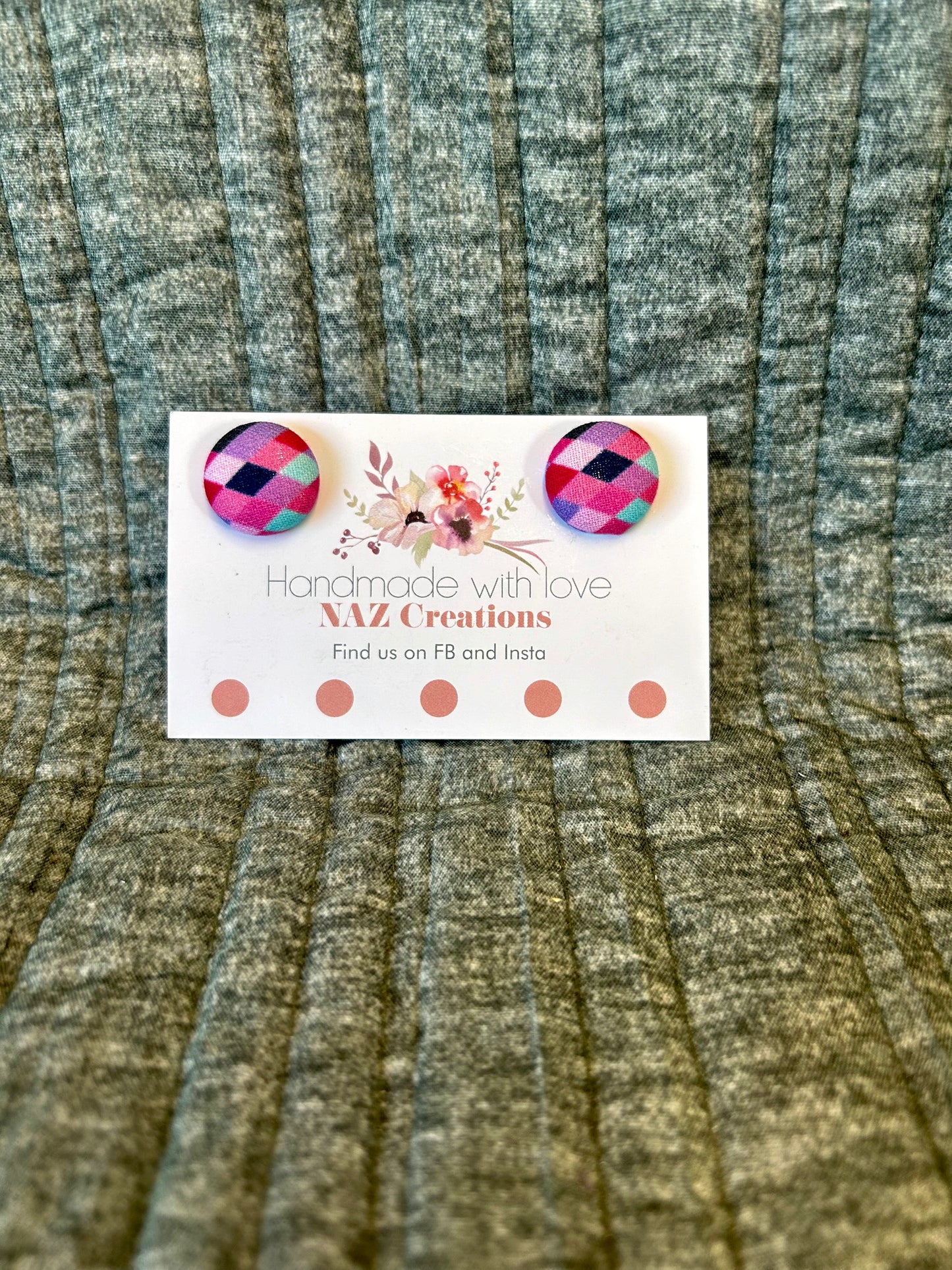 19mm Fabric Button Studs