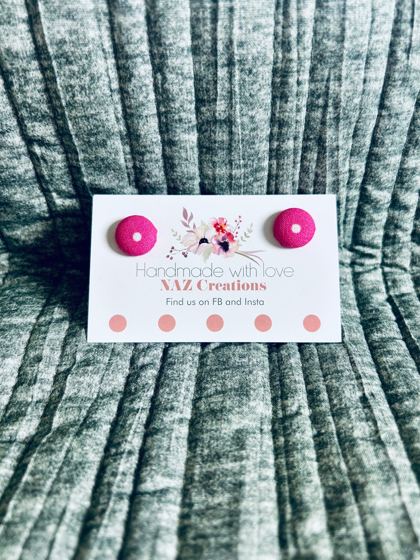 15mm Fabric Button Studs