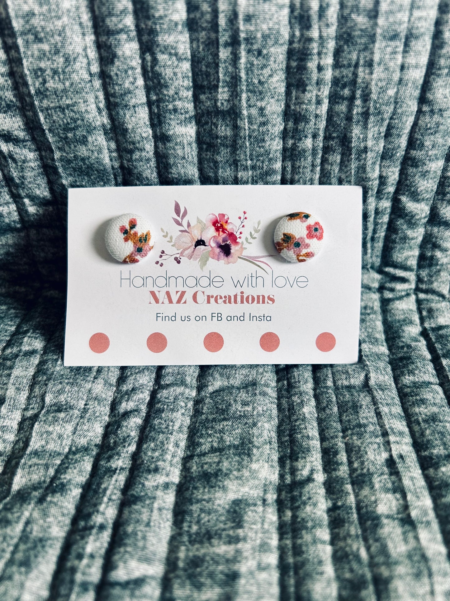 15mm Fabric Button Studs