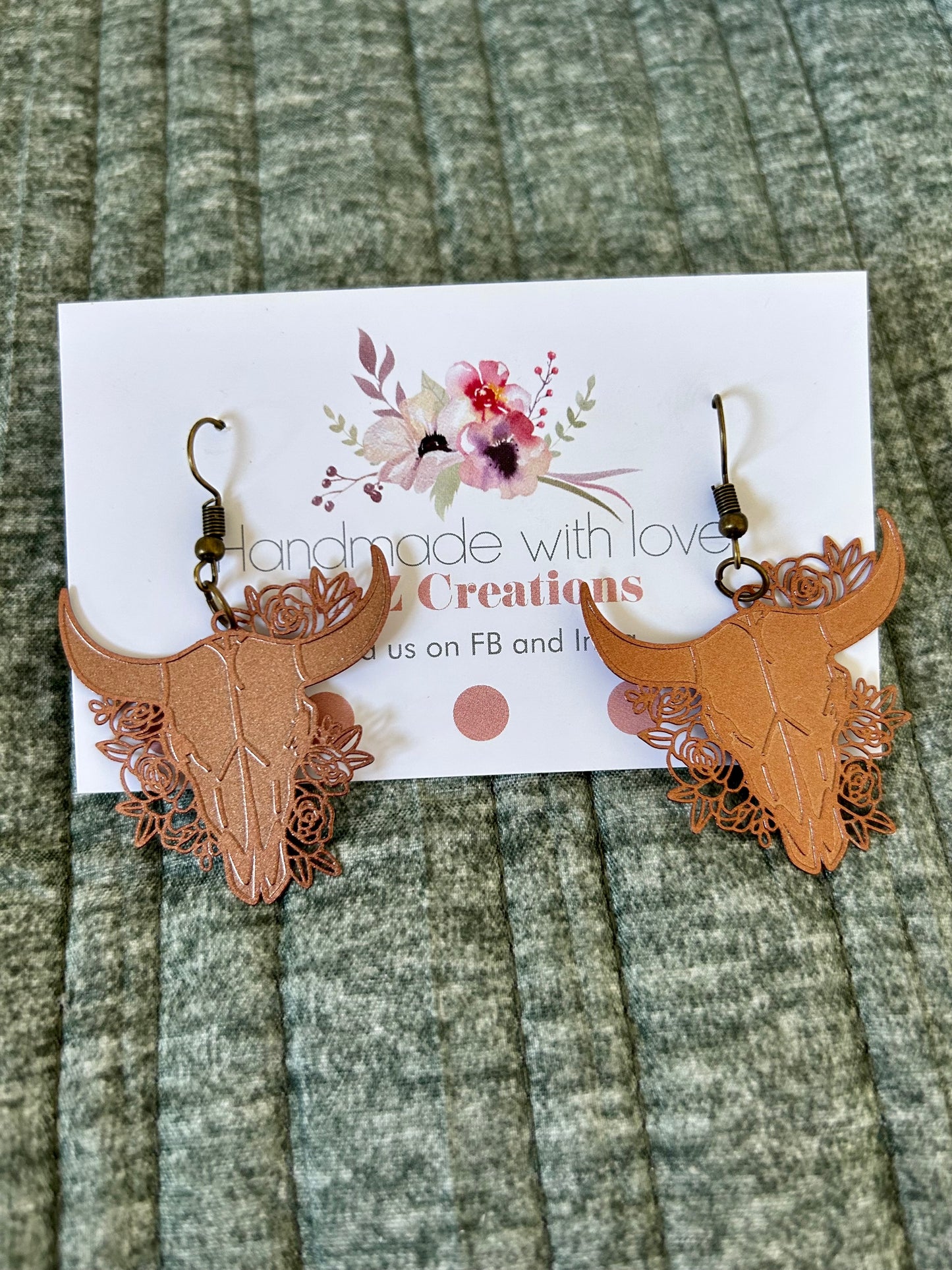 Boho Cow Filigree Earrings