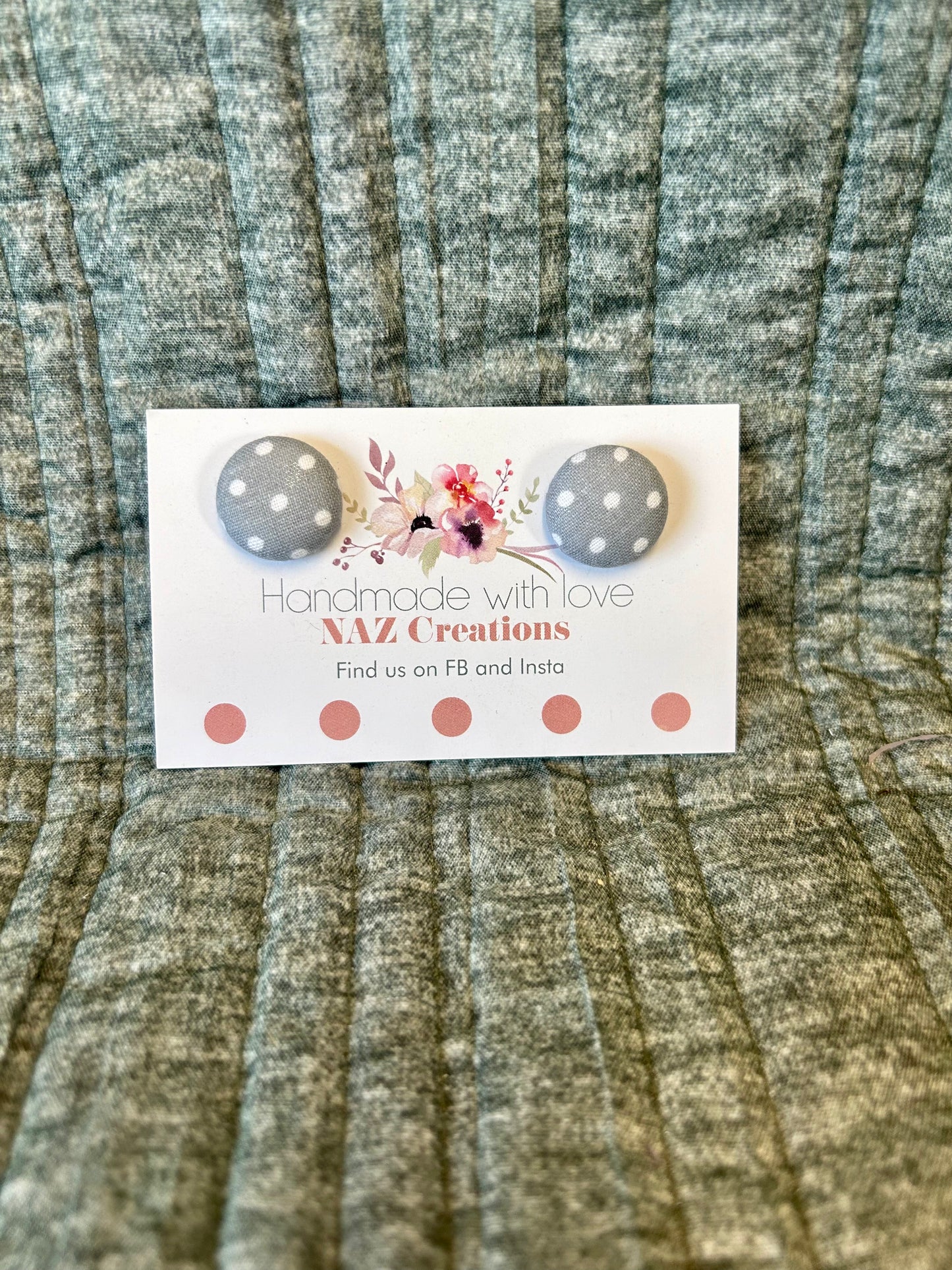 19mm Fabric Button Studs