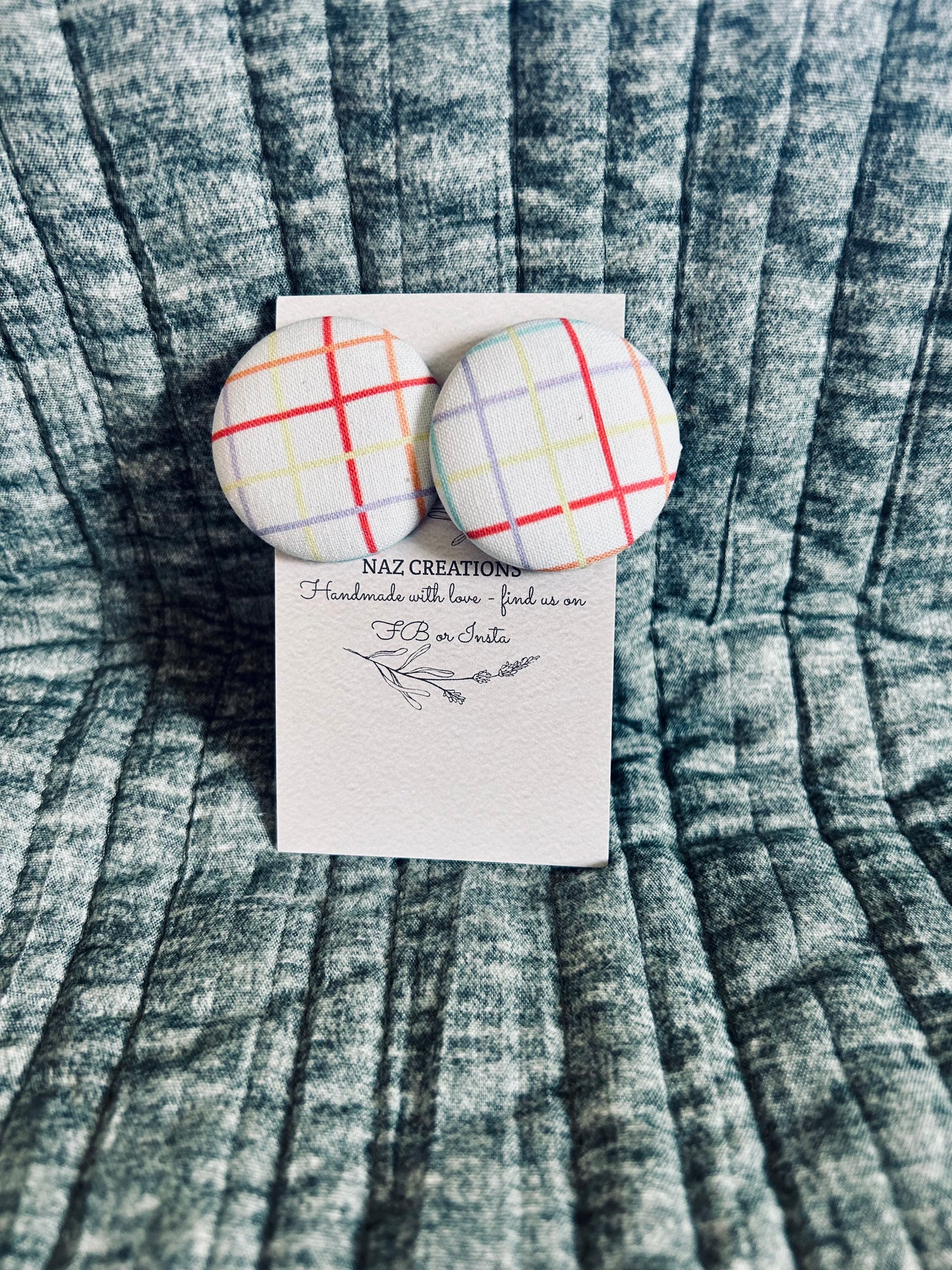 38mm Fabric Button Studs