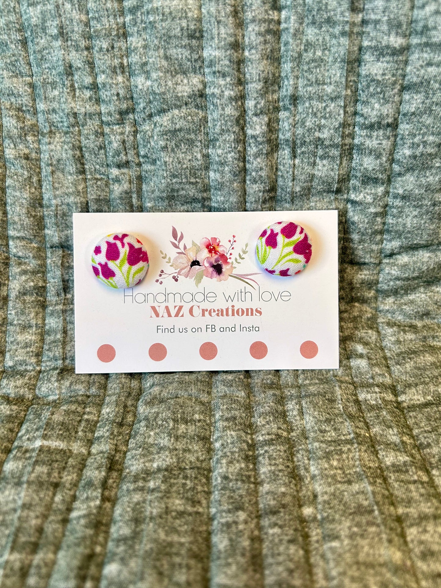 19mm Fabric Button Studs