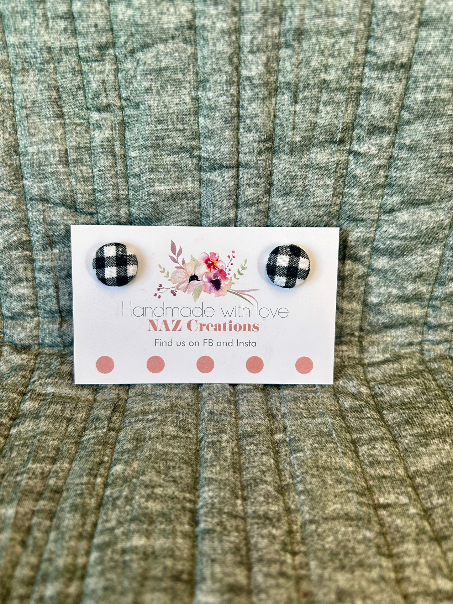 15mm Fabric Button Studs
