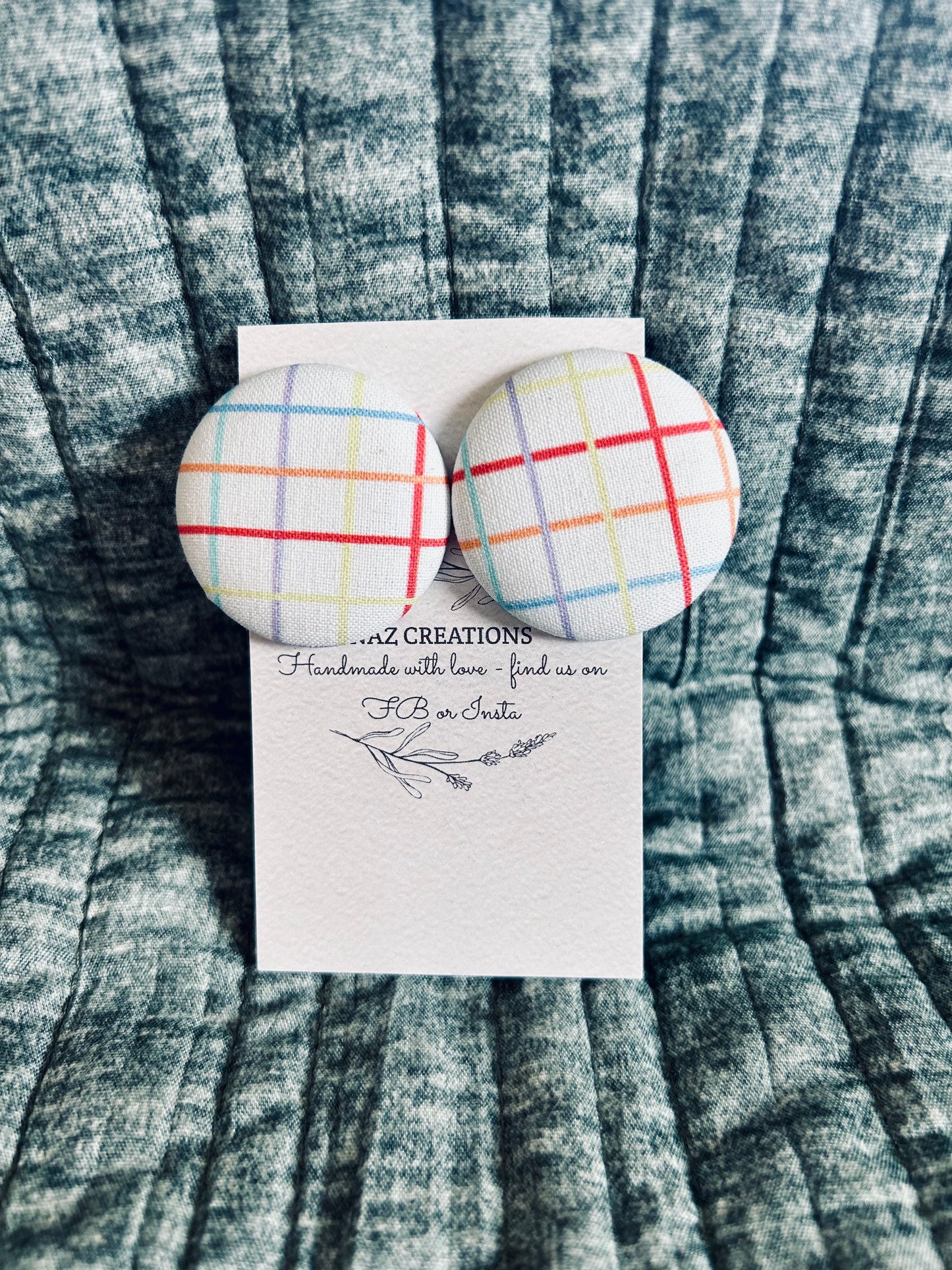 38mm Fabric Button Studs