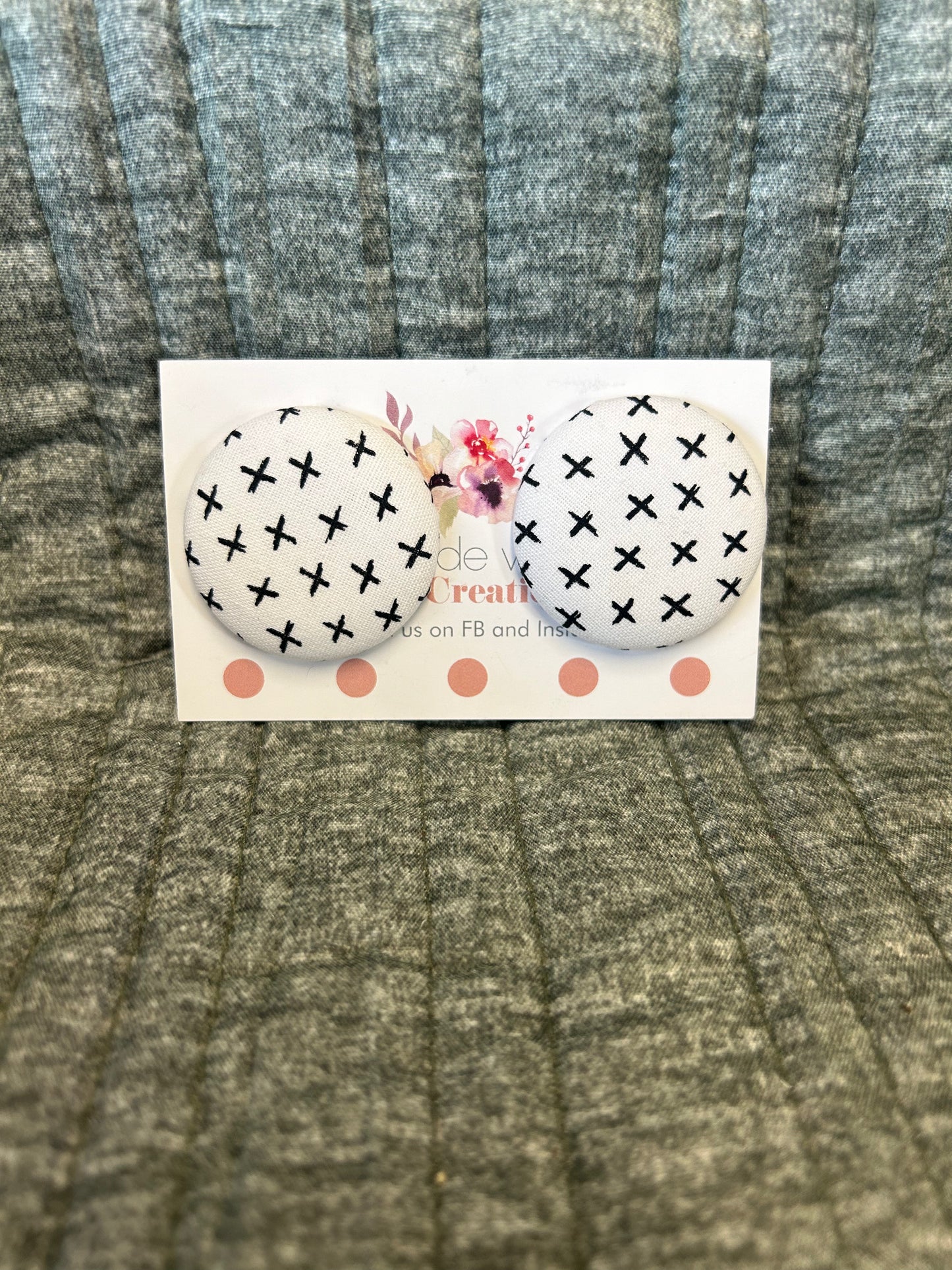 38mm Fabric Button Studs